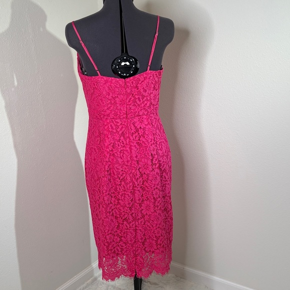 NWT J Crew Hot Pink Lace Tailored Slip Dress Women’s Sz 2 - Picture 3 of 8